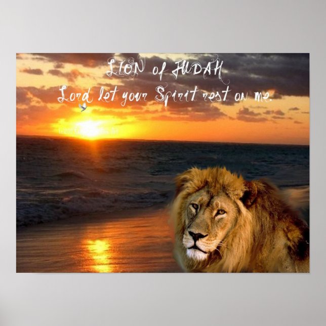 Poster Lion Judah salue l'affiche religieuse inspirante (Devant)