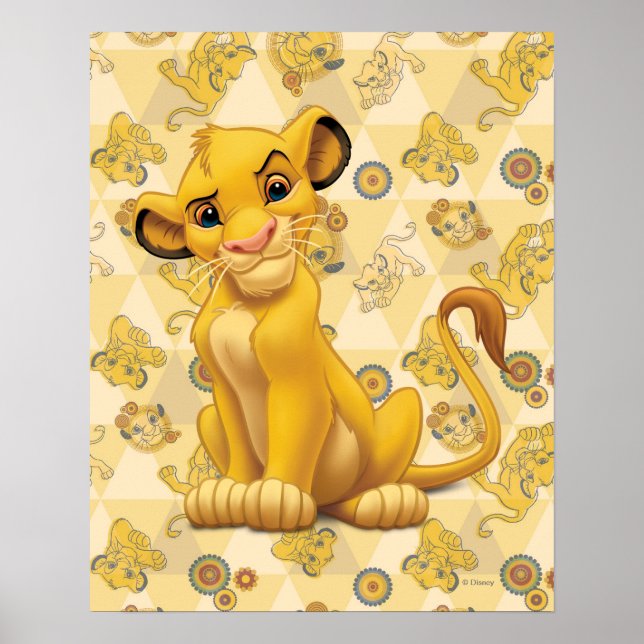 Poster Lion King | Simba sur le Motif triangle (Devant)