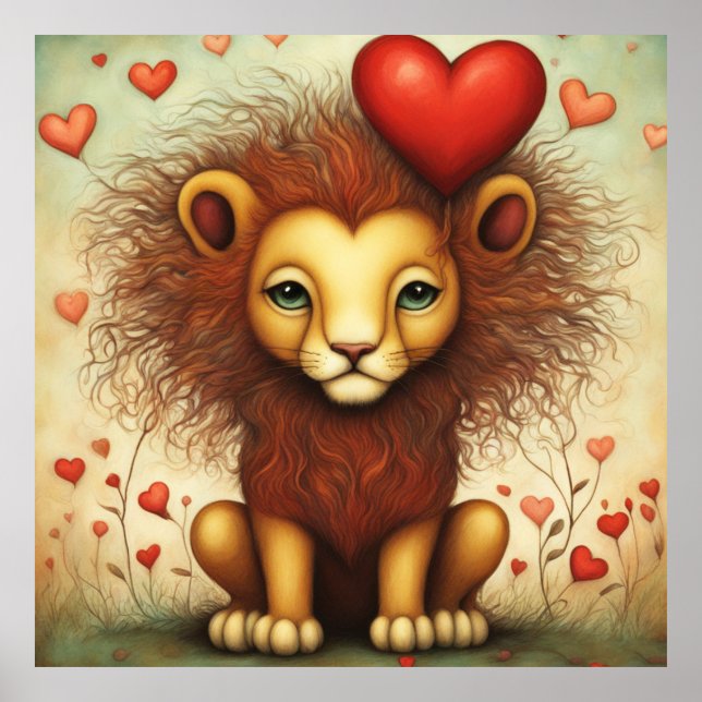 Poster Lion Love 1 (Devant)