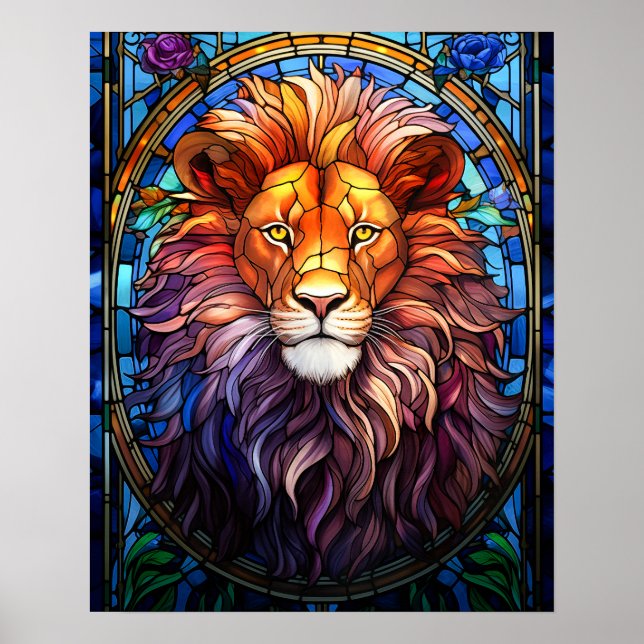 Poster Lion Majestueux En Verre Tissan (Devant)