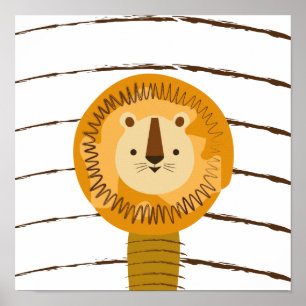 Poster Lion mignon Cartoon Enfants bébé