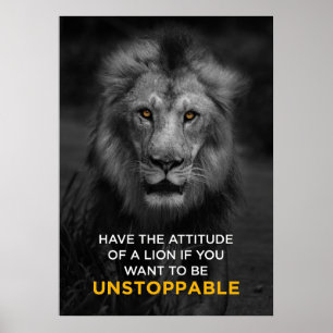 Poster Lion Motivational Unstoppapy