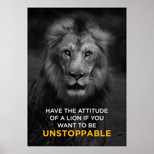 Poster Lion Motivational Unstoppapy (Devant)
