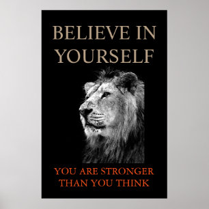 Poster Lion Motivationnel tendance Croyez en vous-même