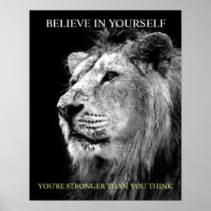 Poster Lion Motivationnel tendance Croyez en vous-même