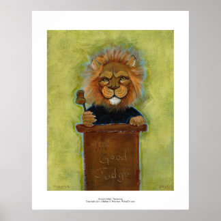 Poster Lion peinture art original juge juridique avocats