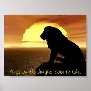 Poster Lion Poster: Kings of the Jungle, born to rule.