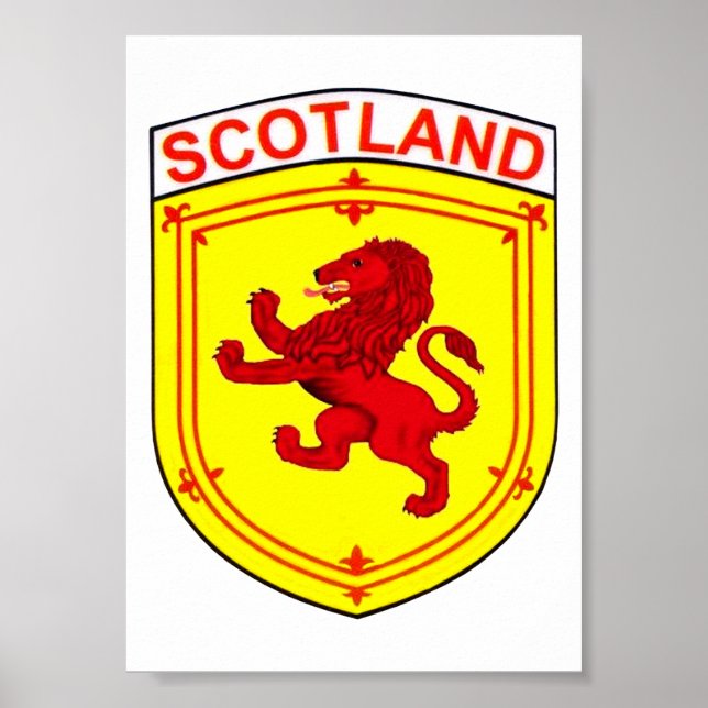 Poster Lion rampant / Drapeau écossais (Devant)