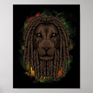 Poster Lion Rasta Avec Dreads - Montrez Votre Fierté Et R