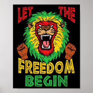 Poster Lion Rasta Liberté Junetdix Black Histoire Afrique