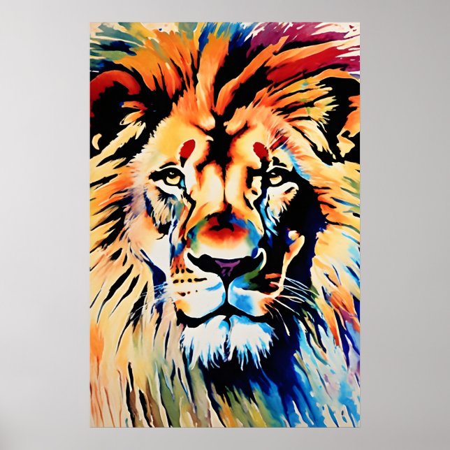 Poster Lion Safari Art Print, Nursery ou Dorm Safari (Devant)