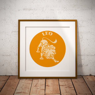Poster Lion, Signe du zodiaque, Horoscope, Astrologie