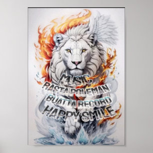 Poster Lion sonore Rasta Poleman