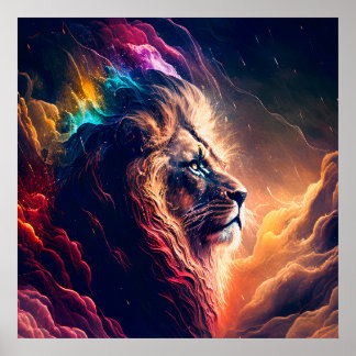 Poster Lion Spirit Animal Fière Sagesse Protecteur