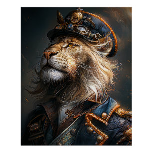 Poster Lion Steampunk