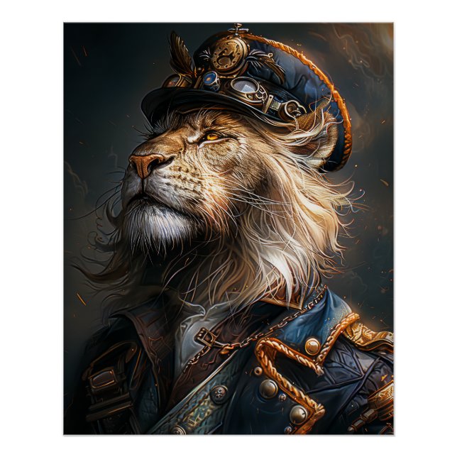 Poster Lion Steampunk (Devant)