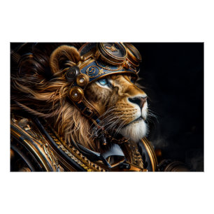 Poster Lion Steampunk