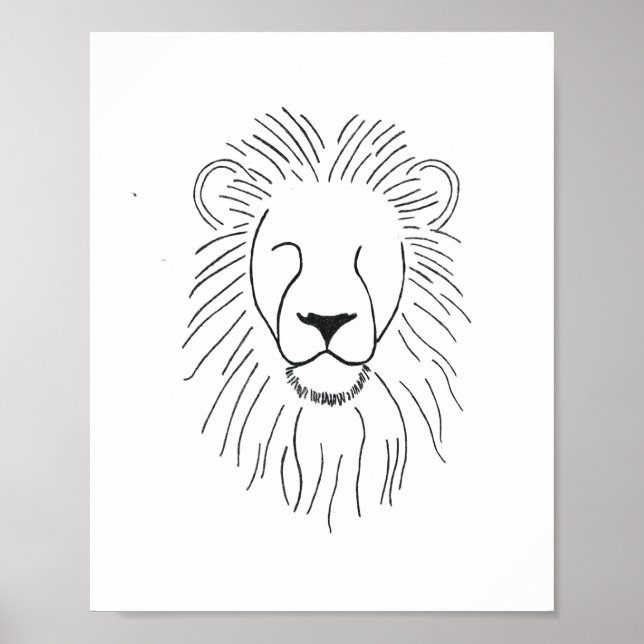 Poster Lion tracé (Devant)