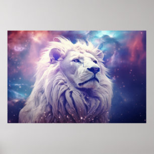 Poster Lion Wild Animal Majestic Wilderness Surréaliste