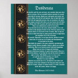 Poster Lions en laiton de cuir de Desiderata