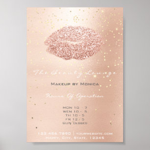 Poster LIps maquillage Artiste Parties scintillant Rose G