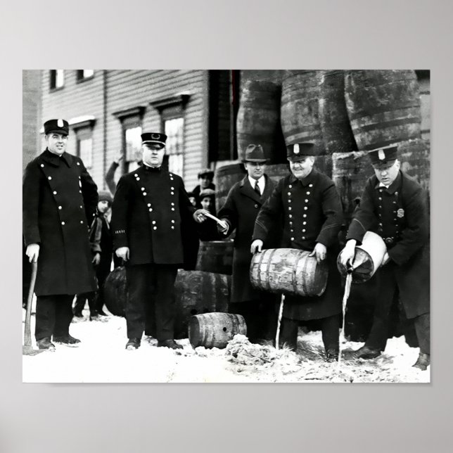 POSTER LIQUEUR D'INTERDICTION DE BOOTLEG DE LA POLICE (Devant)