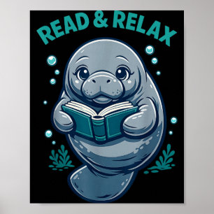 Poster Lire & se détendre lecteur bibliothèque de liv