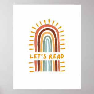 Poster Lire Boho Rainbow Classroom Homeschool