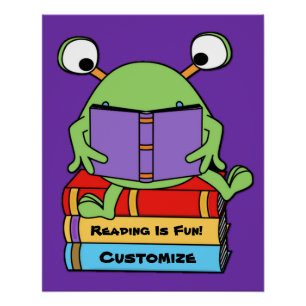 Poster Lire Est Fun Joli Livre Aimer Alien