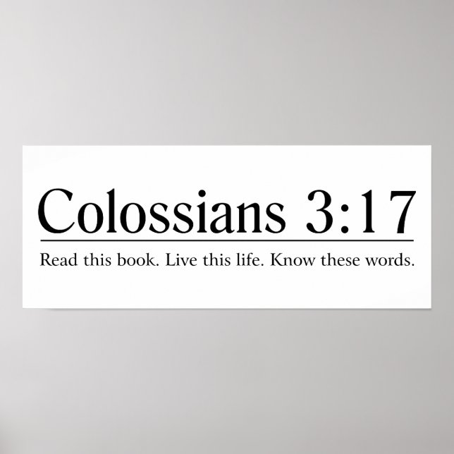 Poster Lire la Bible Colossiens 3:17 (Devant)
