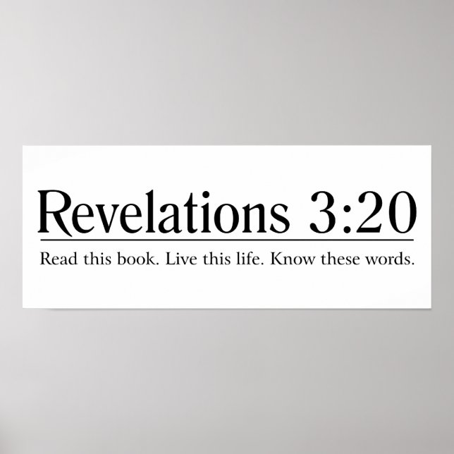 Poster Lire les révélations bibliques 3:20 (Devant)