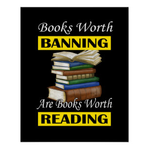 Poster Lire Livres interdits Librarian Bookworm Lecteur d