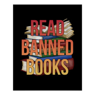Poster Lire Livres interdits Librarian Bookworm Lecteur d