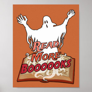 Poster Lire plus Livres Ghost Book Halloween