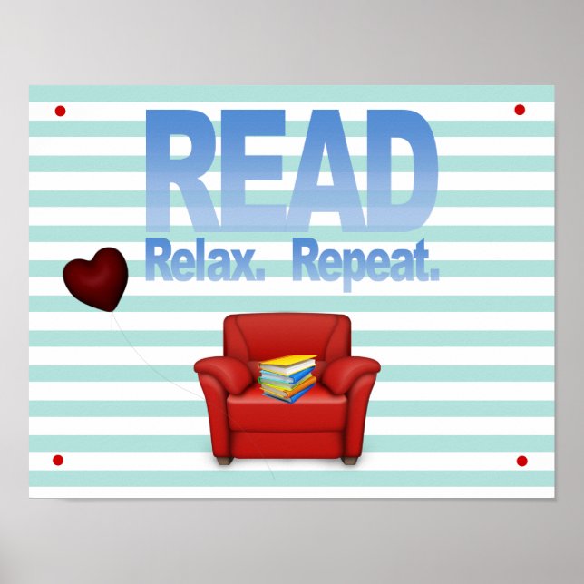 Poster Lire, se détendre et répéter l'alphabétisation Imp (Devant)