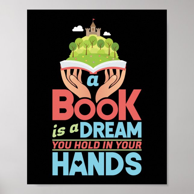 Poster Lire Un Livre Est Un Rêve Qui Se Maintient Entre L (Devant)