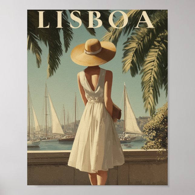 Poster Lisbon vintage fashion (Devant)