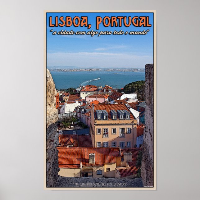 Poster Lisbonne - Bateau sur le Tejo (Devant)