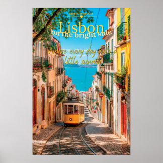 Poster Lisbonne du côté lumineux Art Scénique du Tramway 