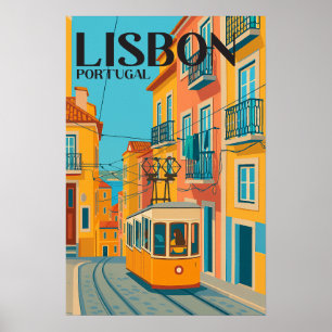 Poster Lisbonne Portugal Voyage Vintage Coloré
