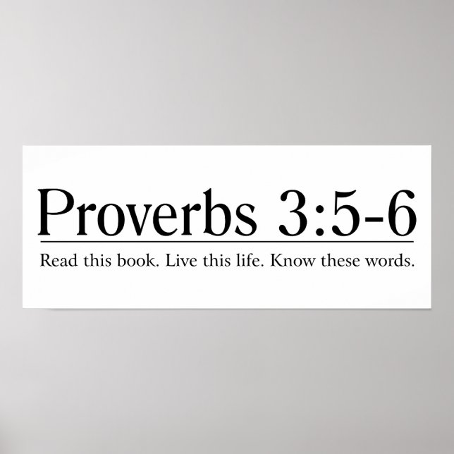 Poster Lisez les proverbes bibliques 3:5-6 (Devant)