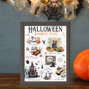 Poster Liste de choses à faire pour Halloween Illustrat