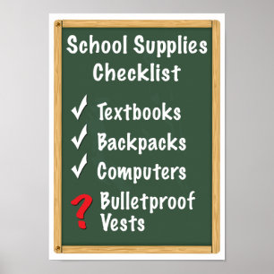 Poster Liste de contrôle des fournitures scolaires