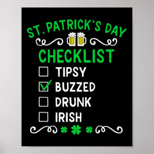 Poster Liste de contrôle drôle de la Saint-Patrick 4 
