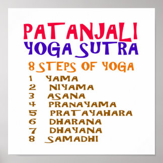 Poster Liste de contrôle YOGA : 8 étapes de PATANJALI SUT