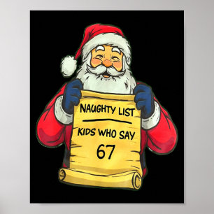 Poster Liste de naughty Santa drôle Enfants qui disent 67