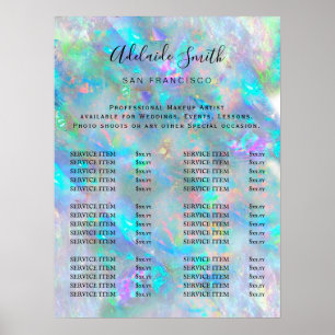 Poster liste de prix d'affiche de conception d'opale