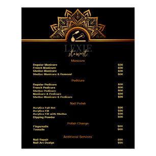 Poster Liste de Prix de la Technologie d'Ongles Élégante 