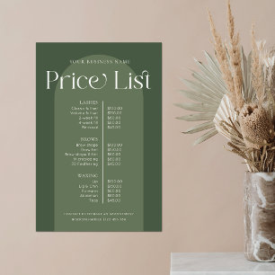 Poster Liste de prix de salon de coiffure et d'onglerie v