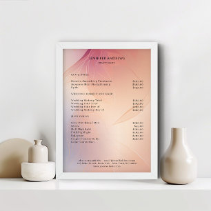 Poster Liste de prix de salon moderne